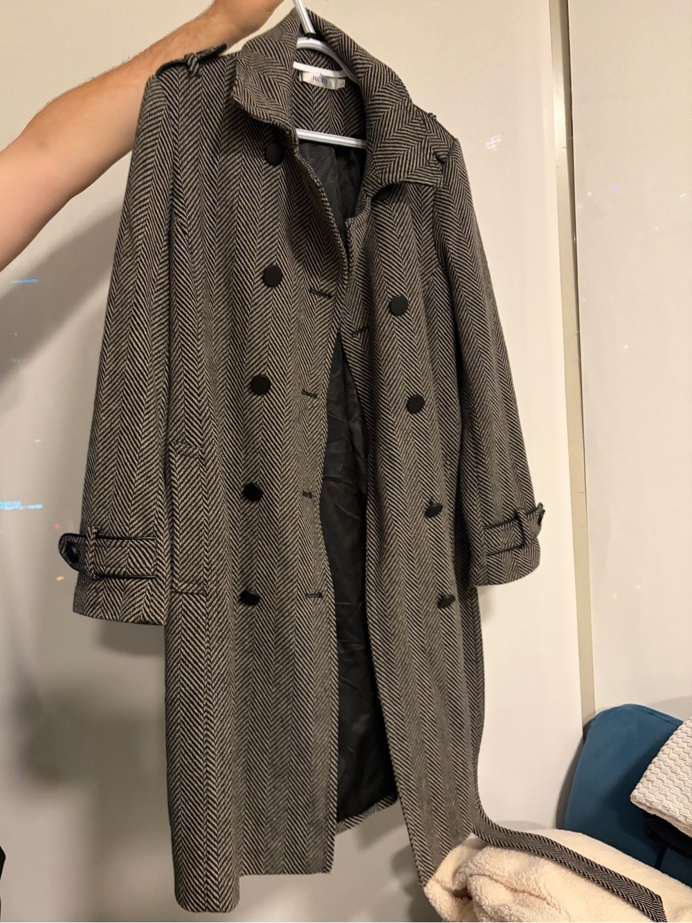 Ricki's Herringbone Double-Breasted Trench Coat